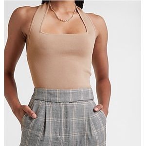 NWT Express Body Contour Cropped Halter Sweater Tank